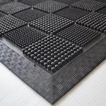 Covoraș de curățare din cauciuc Pin Squares 40 x 60 x 0,7 cm, negru