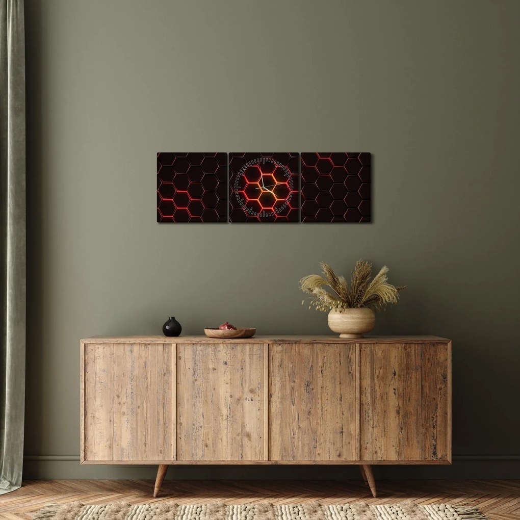 Tablou cu sârmă (cu ceas) (90x30 cm)