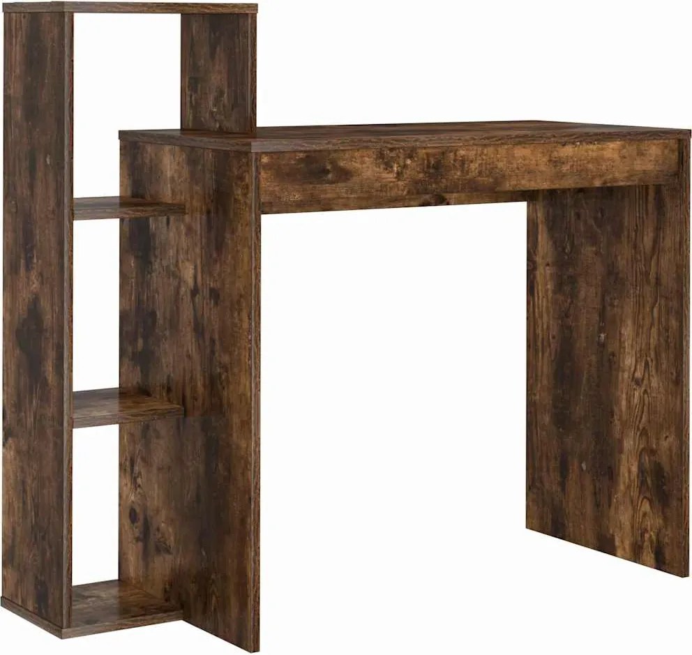 vidaXL Birou cu raft Stejar fumuriu 100 x 40 x 90 cm Lemn compozit