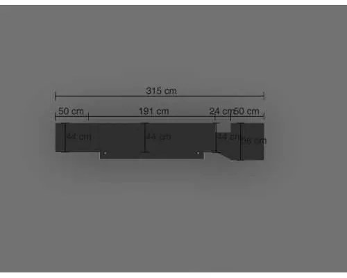 Set pat rabatabil dublu (150X200)+biblioteca(50)+cross+dulap(50) - NOVA SMALL SET
