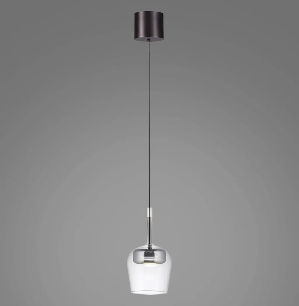 Pendul LED Smart cu Telecomanda, CCT, Sticla, Argintiu, Q-KON