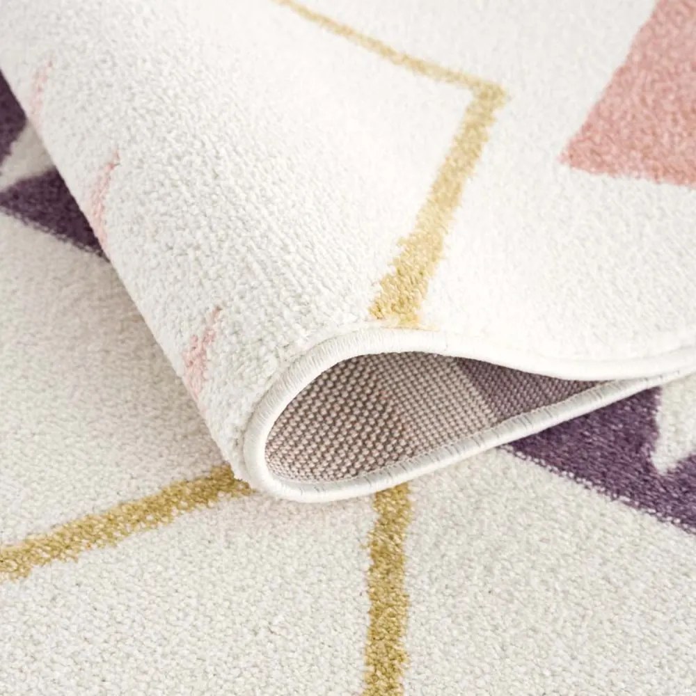 Covor modern colorat pentru copii, cu motiv în ZIG ZAG Lăţime: 140 cm | Lungime: 200 cm
