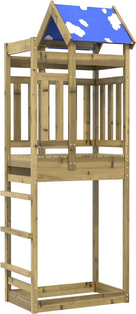 vidaXL Turn de joacă Maro 85 x 52,5 x 239 cm Lemn impregnate solid