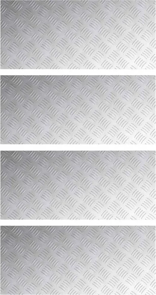 vidaXL Trepte Dreptunghiular 4 pcs Argintiu 90 x 40 cm Aluminiu