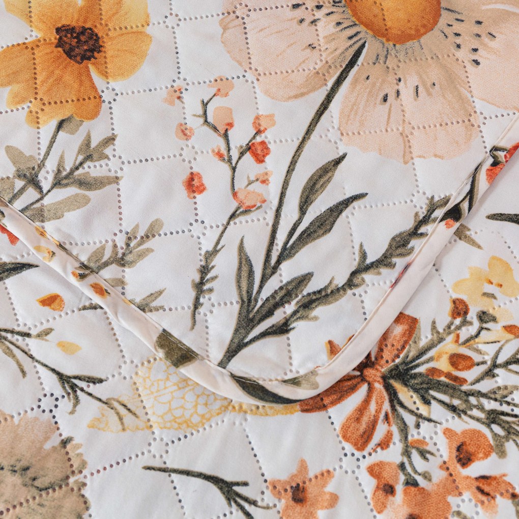 Cuvertura de pat FLORAL RIBBON, crem Dimensiune: 220 x 240 cm