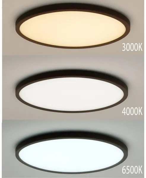 Plafonieră LED 18W, 230V, 3000/4000/6500K, Ø23 cm, maro