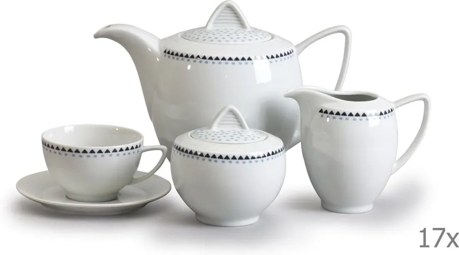 Set veselă din porțelan pentru ceai, cu triunghiuri Thun Lea