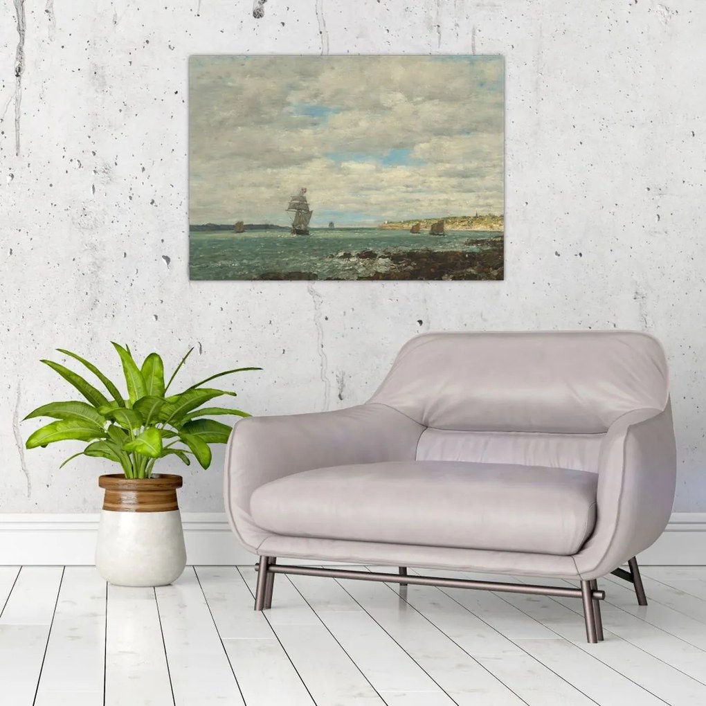 Tablou - Eugène Boudin, Coast of Brittany, reproducere (70x50 cm)