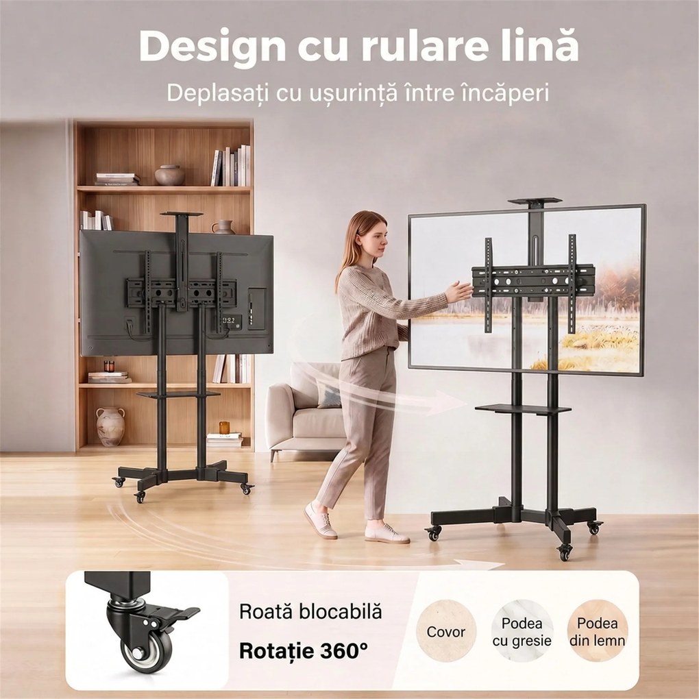 HOMCOM Suport TV LCD/LED de 32-75 Inch, VESA 400x600mm | Aosom Romania