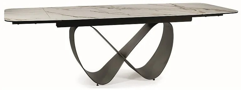 Masa extensibila Infinity Ceramic alb/maro - L160-240 cm