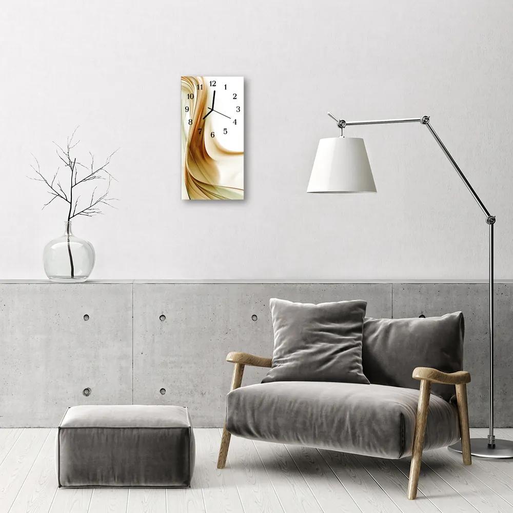 Ceas de perete din sticla vertical Art abstracție bej