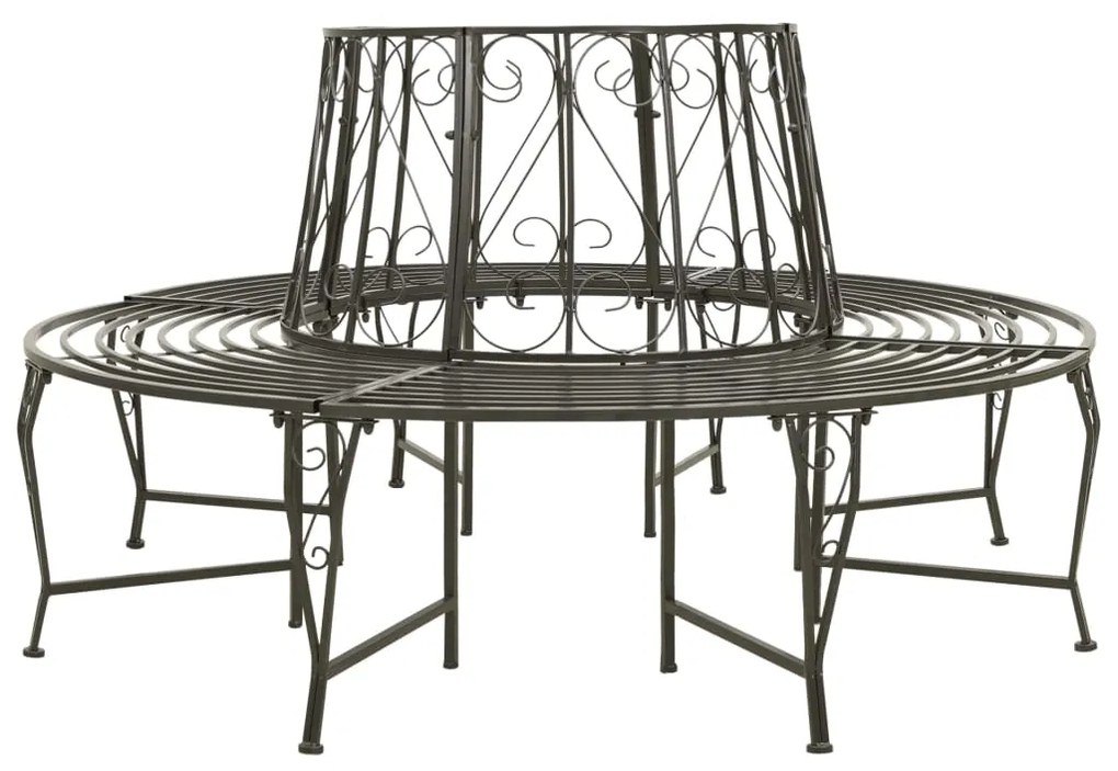 vidaXL Bancă de copac pentru grădină, 160 cm, oțel