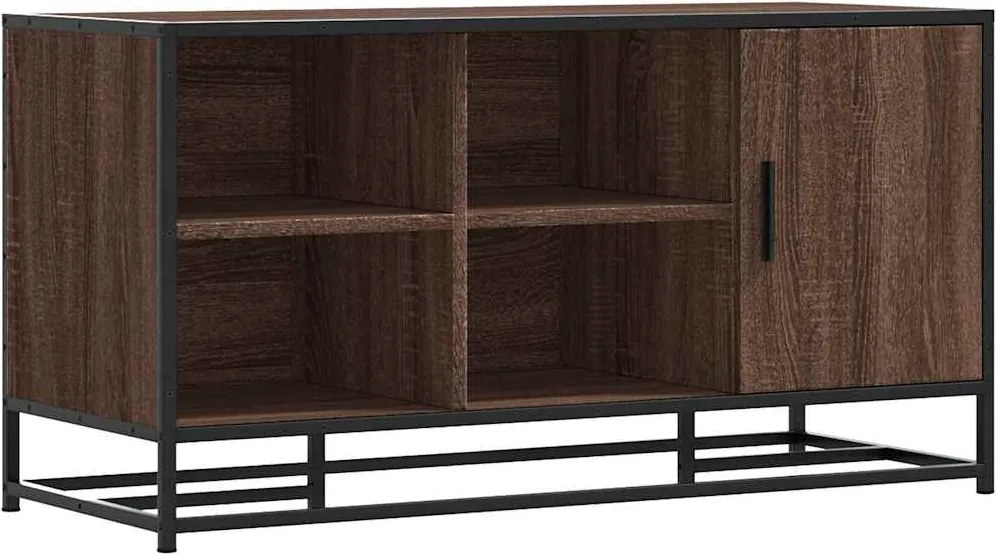 vidaXL Bancă de pantofi din stejar maro lemn și metal prelucrat