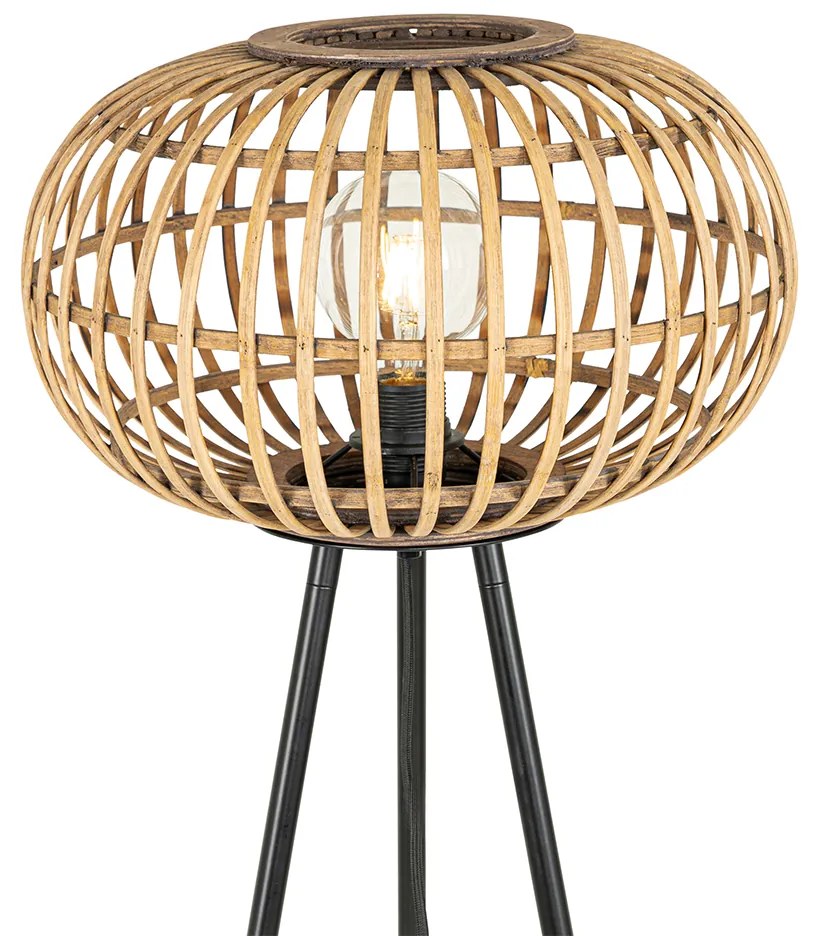 Lampă de podea tripod oriental din bambus - Amira