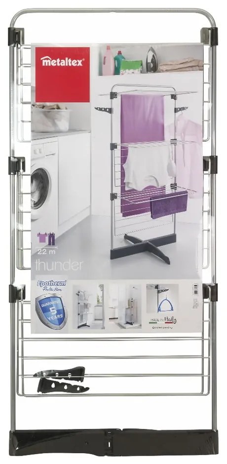 Uscător de rufe gri/argintiu 22 m Thunder – Metaltex