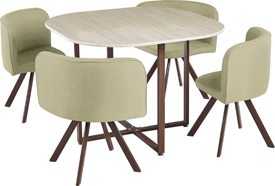 Set de mobilier dining 1+4, maro deschis/natural, BEVIS NEW