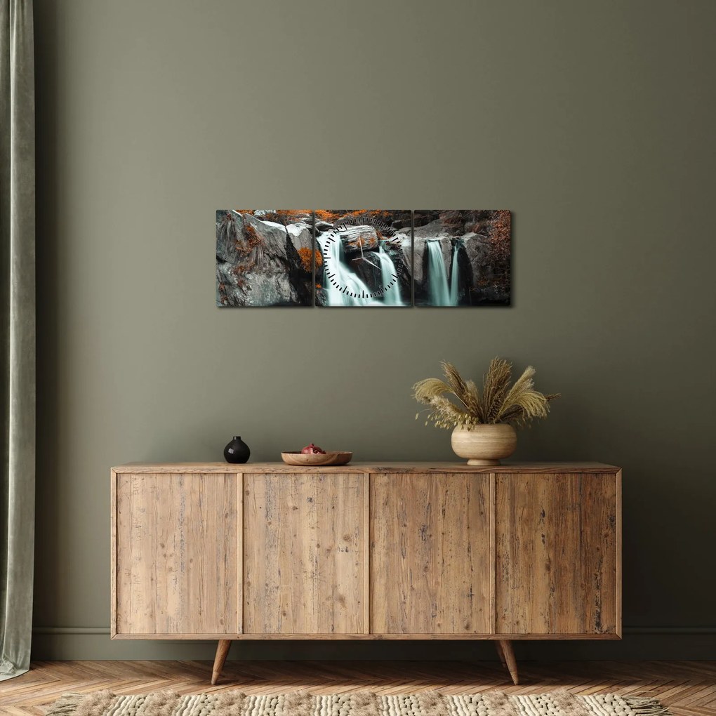 Tablou - Cascade (cu ceas) (90x30 cm)