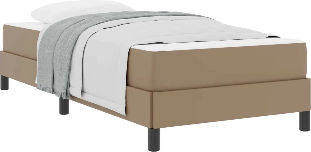 vidaXL Cadru de pat cu saltea Cappuccino 80 x 200 cm țesătură