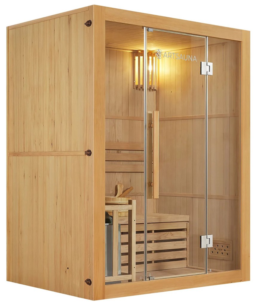 Tradičná saunová kabína / fínska sauna Tampere 150 x 110 cm 4,5 kW