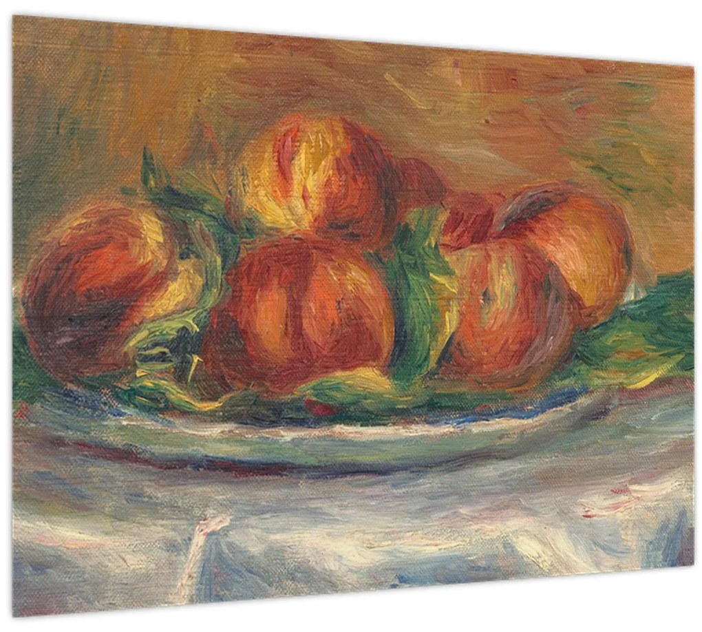 Tablou pe sticlă - Auguste Renoir, Peaches on a  Plate, reproducere (70x50 cm)