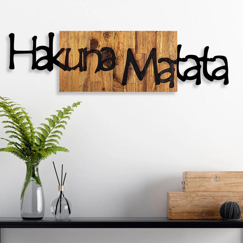 Accesoriu decorativ de perete din lemn Hakuna Matata 4