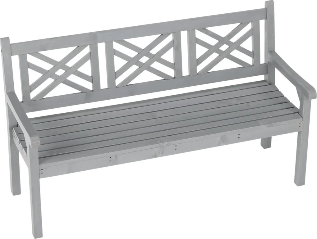 Bancă de grădină din lemn, gri, 150 cm, FABLA