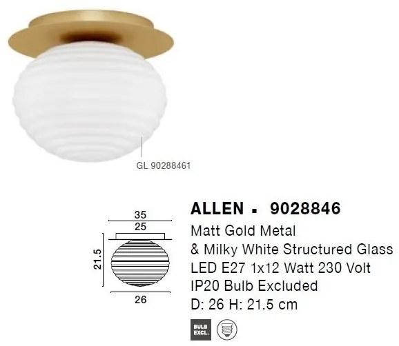 Plafoniera design modern decorativ ALLEN D-26cm