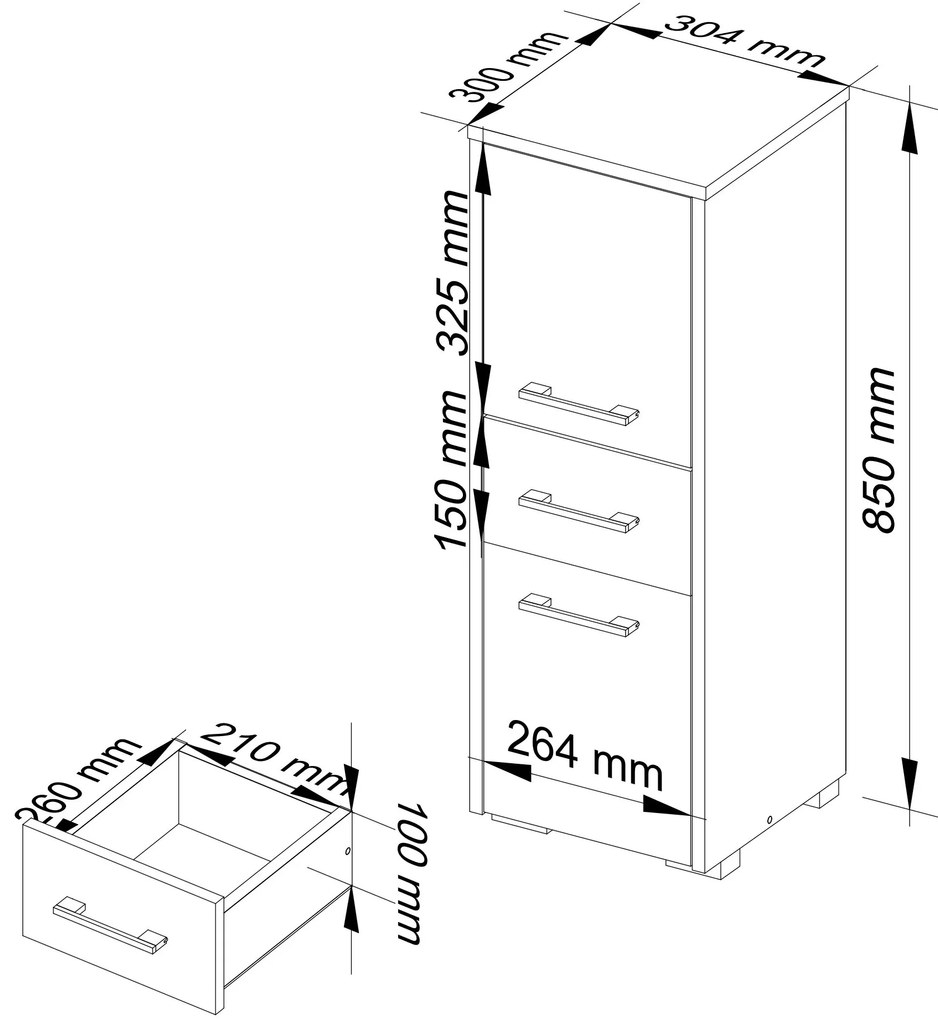 Dulap pentru baie Farid TYP6 (Alb). 1068724