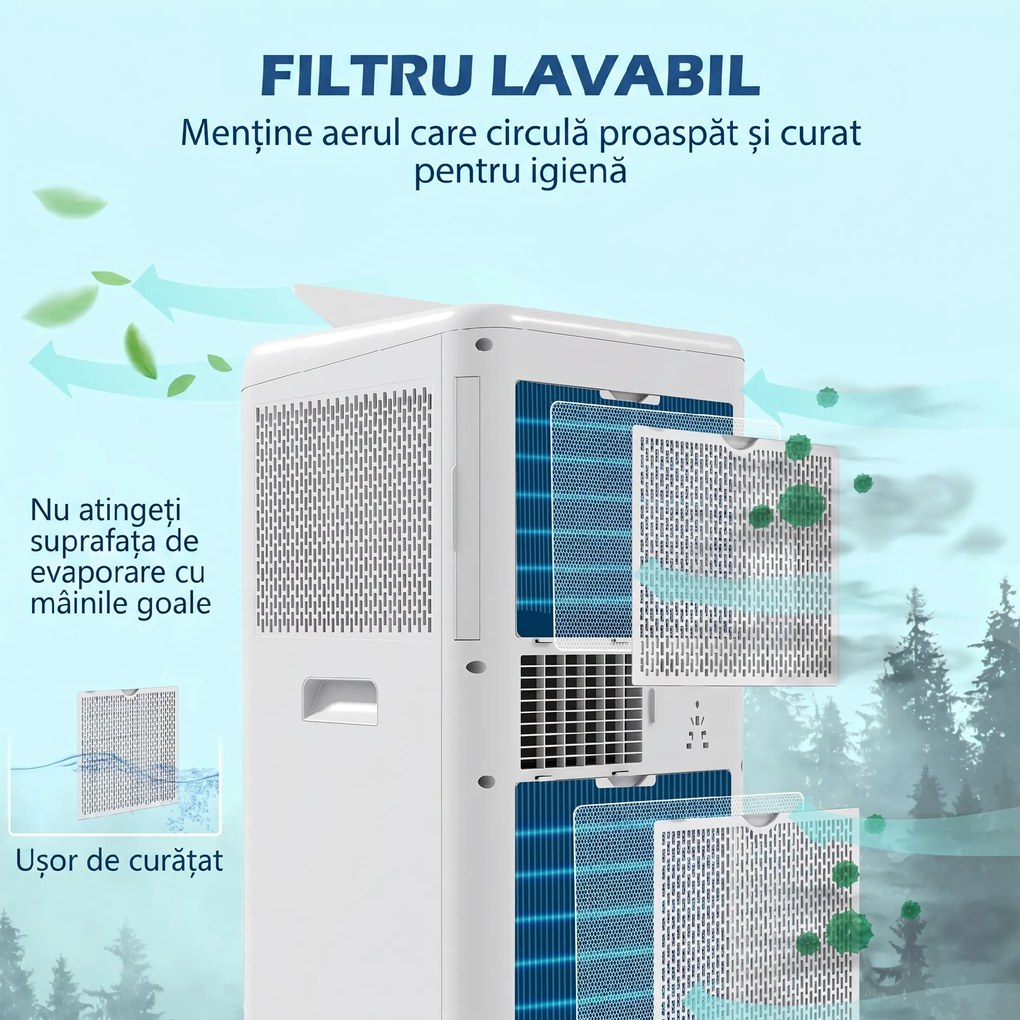 HOMCOM Aparat portabil de aer condiţionat, dezumidificator, ventilator | Aosom Romania