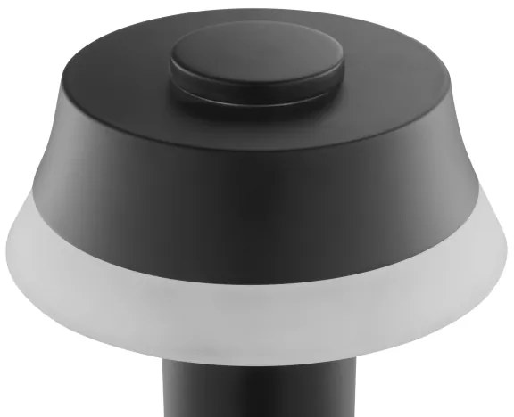 Brilliant KINICH lampă de masă LED reglabilă, tactilă, reîncărcabilă, 2,5W/5V, 2700K, negru