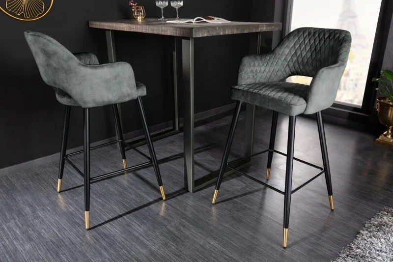 Set 2 scaune de bar Paris gri verzui