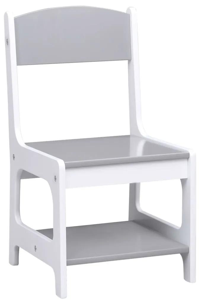 Masa pentru copii, cu 2 scaune, alb, MDF Alb