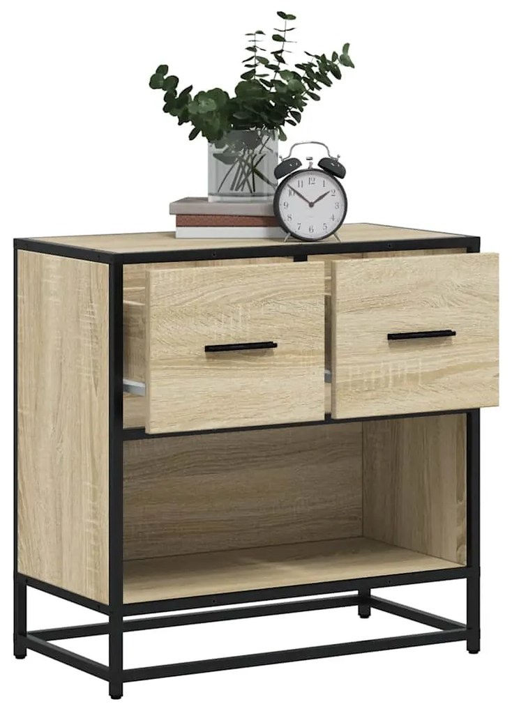 vidaXL Noptiera din stejar Sonoma 60x31x60 cm lemn prelucrat si metal