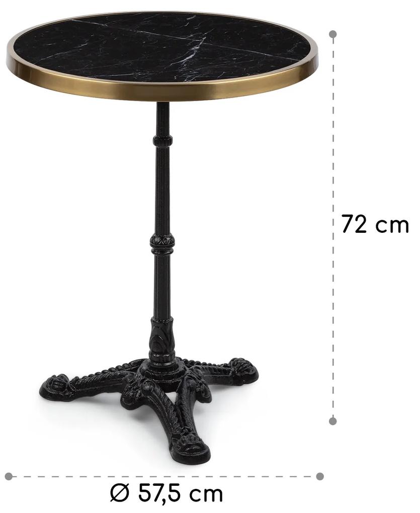Patras Lux, masă bistro cu bază cu trei picioare, masă din marmură, Ø: 57,5 ​​cm, înălțime: 72 cm