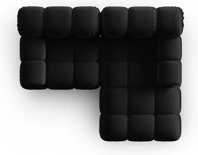 Colțar negru cu tapițerie din catifea (colț dreapta) Bellis – Micadoni Home