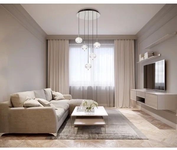 Lustră LED pe cablu Globo 16042-5HC AIDA 5xLED/6,6W/230V 3000K/4500K/6500K