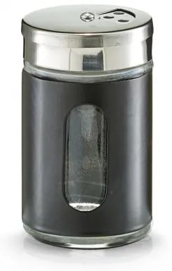 Recipient pentru condimente Visual II, inox si sticla, Black 90 ml, Ø 5xH8,5 cm