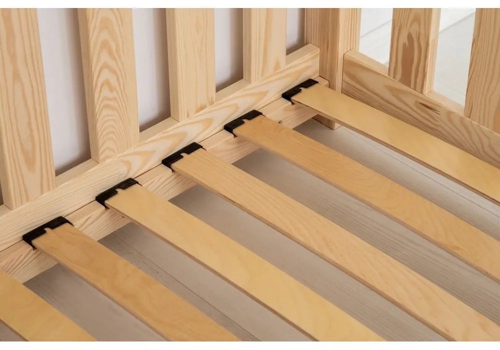 Pat pentru copii natural din lemn de pin 80x160 cm CPP – Adeko