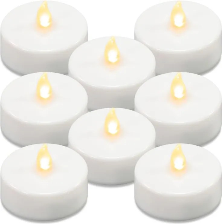 Set lumânării pe baterii, cu temporizator, albe, 8 bu