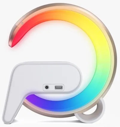 Lampă LED RGB dimabilă cu ceas deșteptător și încărcare Qi Immax 08986L 30W/230V auriu