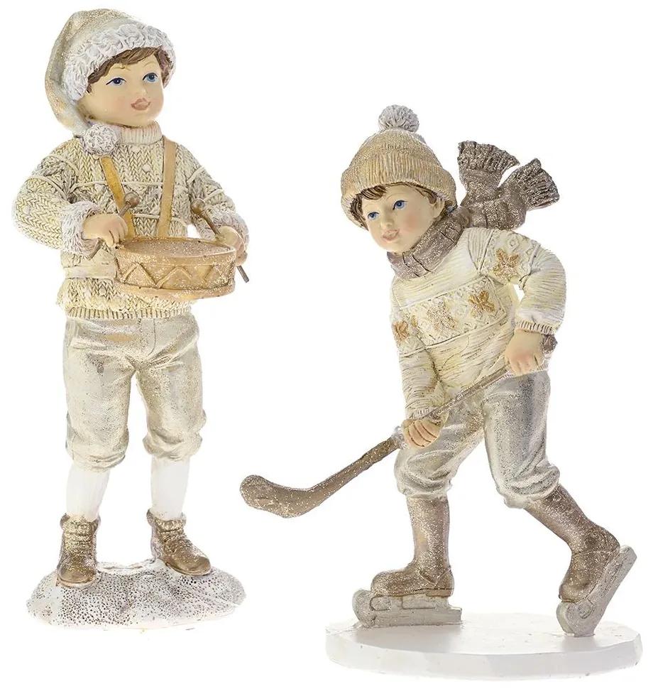 Set 2 figurine Kids with Drum and Hockey 9 cm x 17 cm