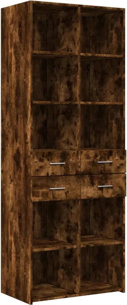 vidaXL Dulap înalt, stejar fumuriu, 70x42,5x185 cm, lemn prelucrat