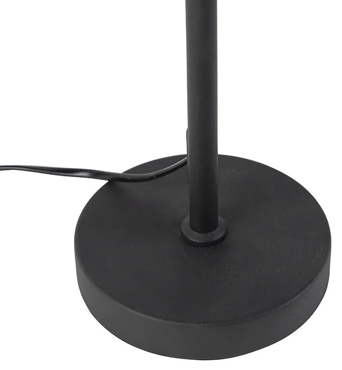 Lampă de masă neagră cu abajur din velur cu design frunze și interior auriu - Parte