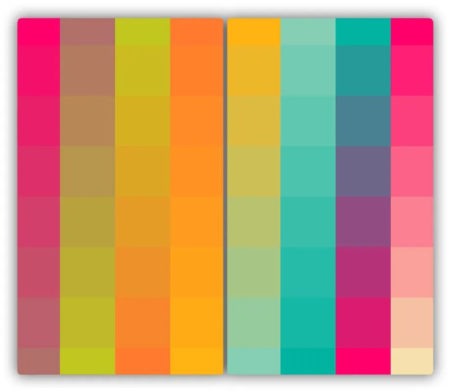 Tocator din sticla pătrate colorate
