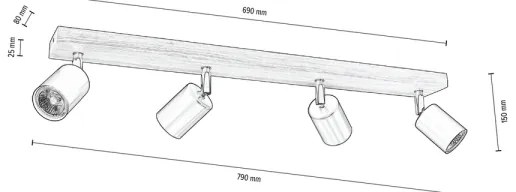 Spot de tavan Spot-Light DO2911456 MANARA 4xGU10/5W/230 nuc