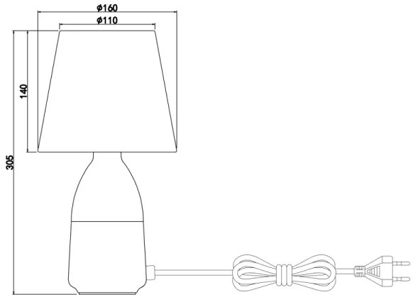 Globo 24135C - Lampă de masă EUGEN 1xE14/40W/230V