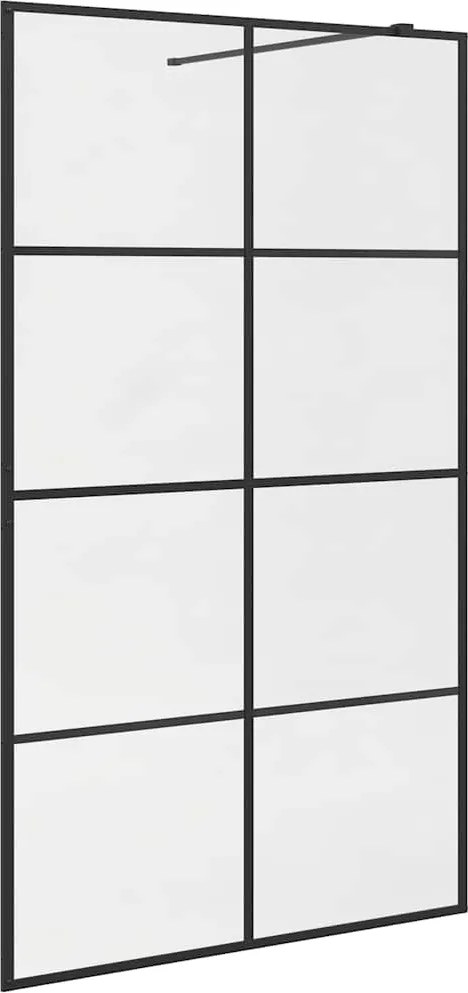 vidaXL Paravan de duș walk-in negru 115x195 cm sticlă ESG transparentă