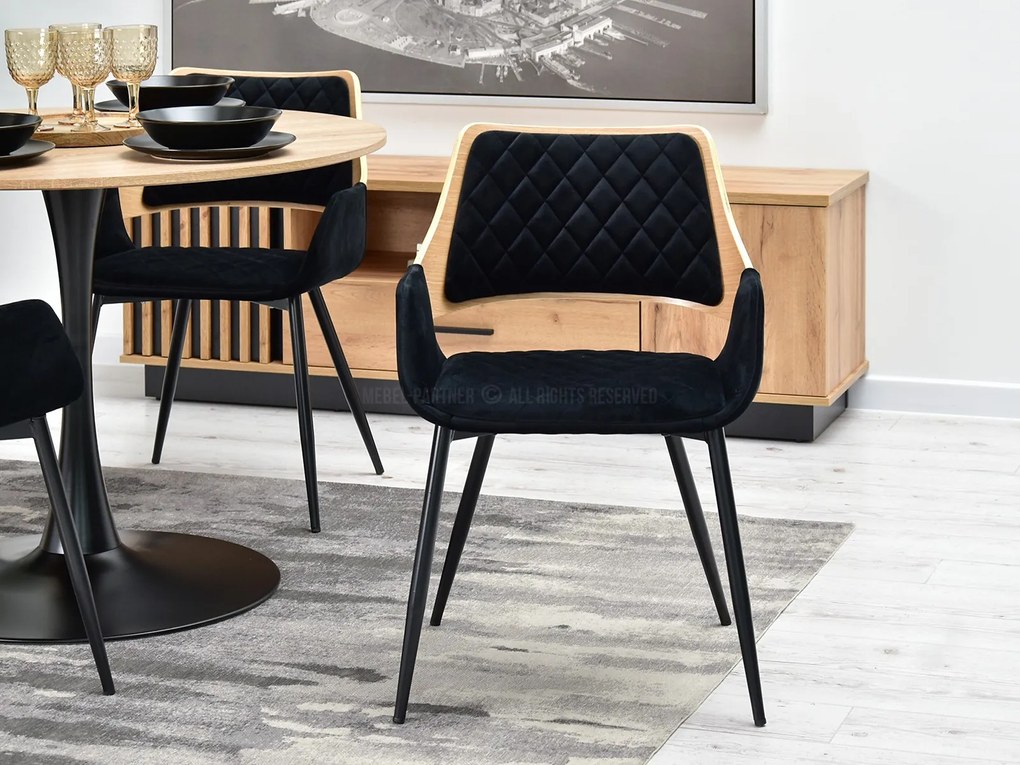 Scaun Morgana (stejar negru + negru). Promo -13%. 1111194