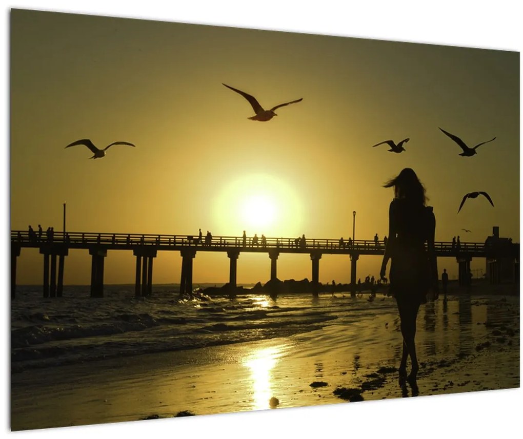 Tablou - Plimbare pe plajă (90x60 cm)