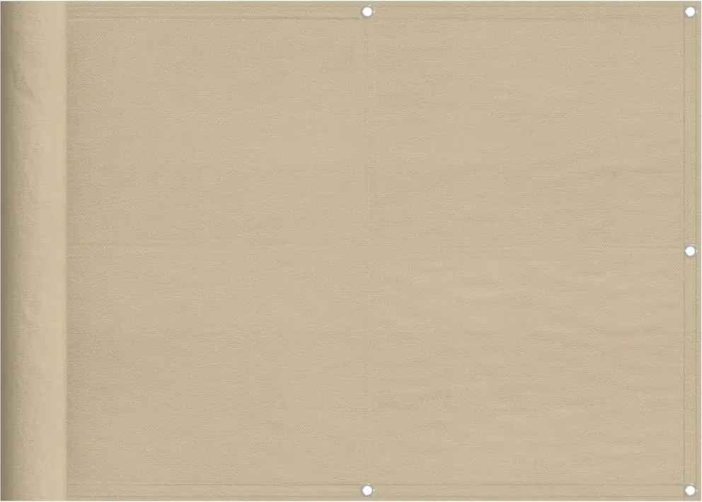 vidaXL Paravan de balcon, bej, 75x1000 cm, 100% poliester oxford